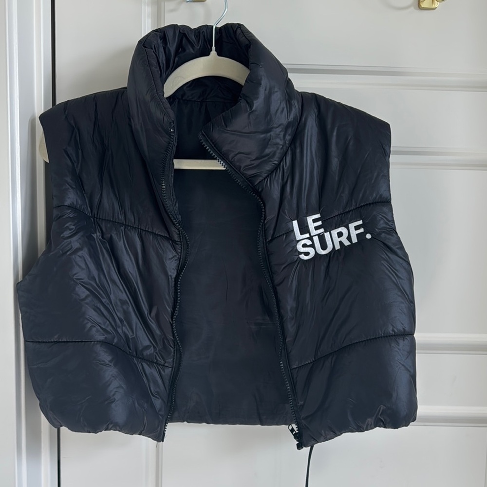 Le Surf Black Puffer Vest